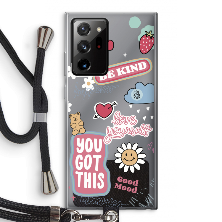 Positivity: Samsung Galaxy Note 20 Ultra / Note 20 Ultra 5G Transparant Hoesje met koord