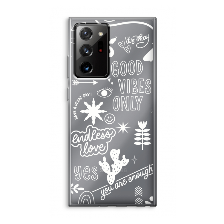 Good vibes: Samsung Galaxy Note 20 Ultra / Note 20 Ultra 5G Transparant Hoesje