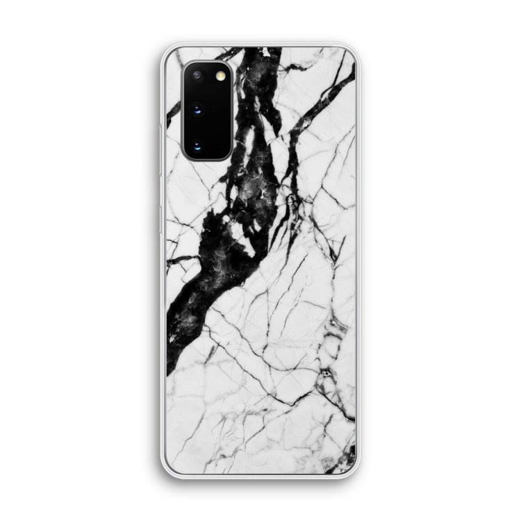 Witte marmer 2: Samsung Galaxy S20 Transparant Hoesje