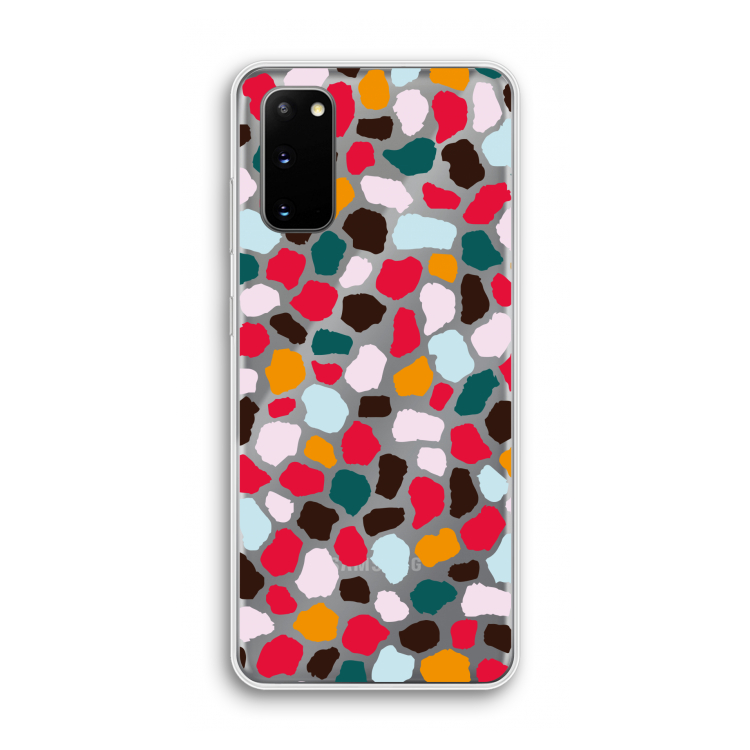 Colored Giraffe: Samsung Galaxy S20 Transparant Hoesje