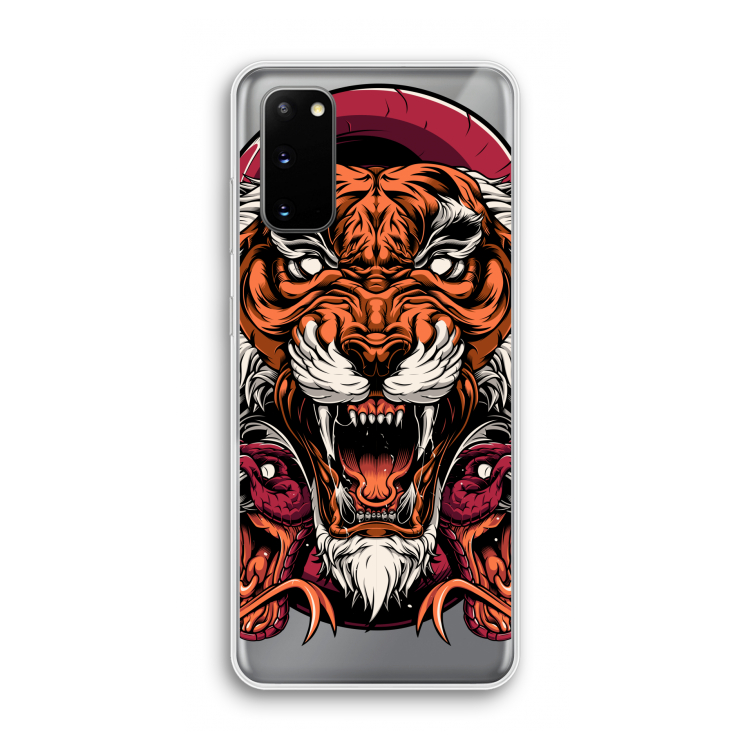 Tiger and Rattlesnakes: Samsung Galaxy S20 Transparant Hoesje