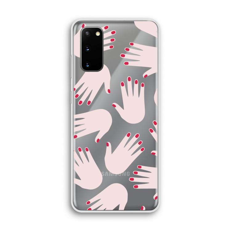 Hands pink: Samsung Galaxy S20 Transparant Hoesje