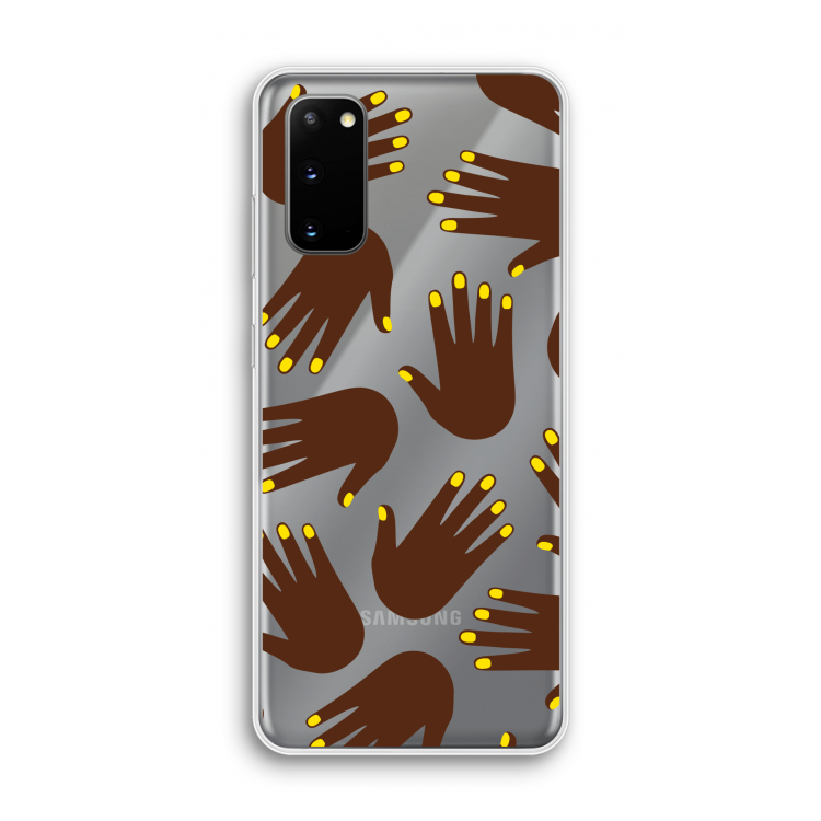 Hands dark: Samsung Galaxy S20 Transparant Hoesje