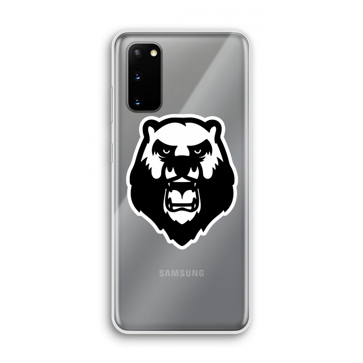 Angry Bear (white): Samsung Galaxy S20 Transparant Hoesje