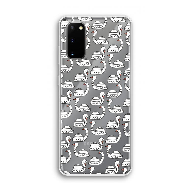 Zwanen: Samsung Galaxy S20 Transparant Hoesje