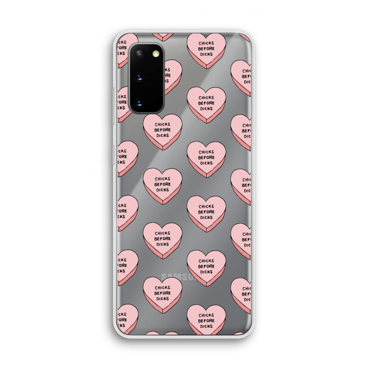 Chicks before dicks: Samsung Galaxy S20 Transparant Hoesje