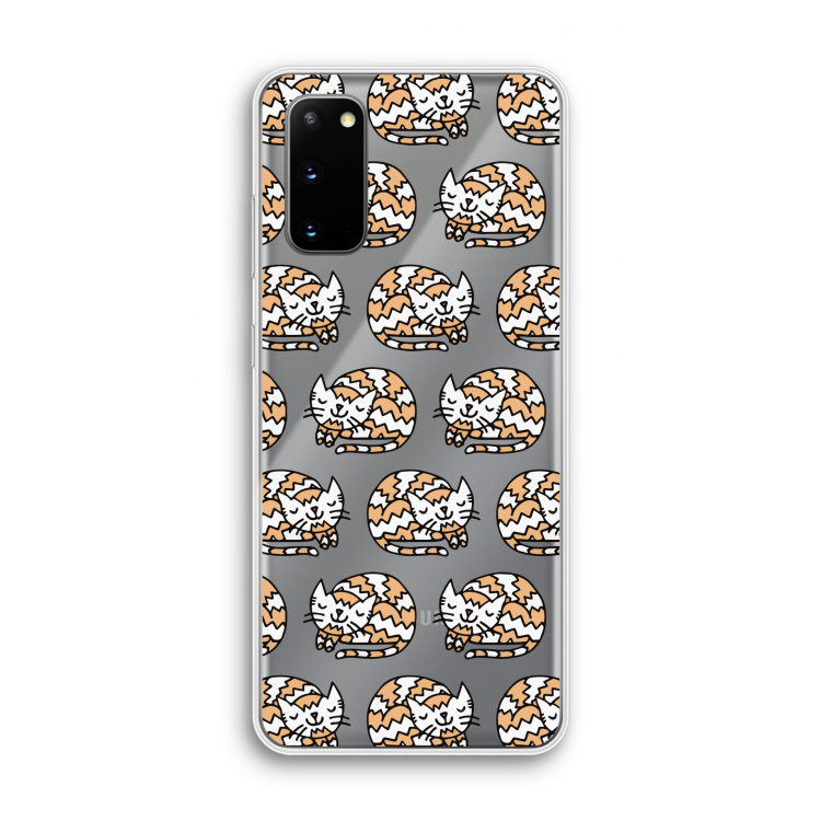 Slapende poes: Samsung Galaxy S20 Transparant Hoesje
