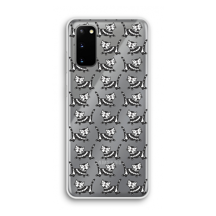 Zwarte poes: Samsung Galaxy S20 Transparant Hoesje