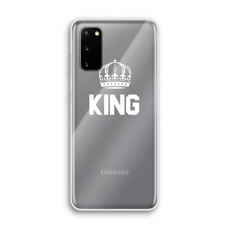 King zwart: Samsung Galaxy S20 Transparant Hoesje