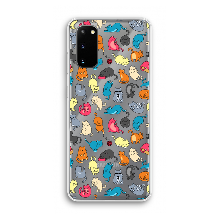 Kleurrijke katten: Samsung Galaxy S20 Transparant Hoesje