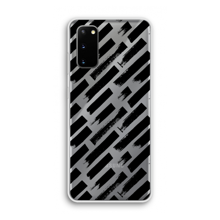 Zwarte vegen: Samsung Galaxy S20 Transparant Hoesje