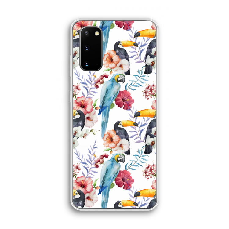 Bloemen tukan: Samsung Galaxy S20 Transparant Hoesje