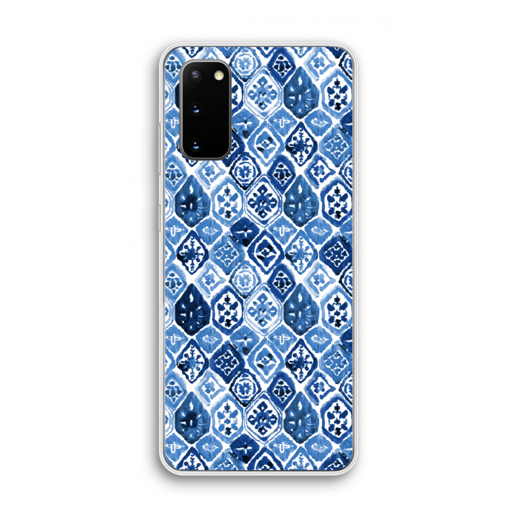 Blauw motief: Samsung Galaxy S20 Transparant Hoesje