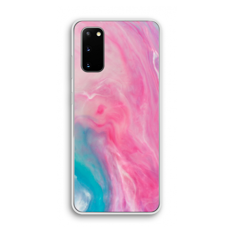 Roze explosie: Samsung Galaxy S20 Transparant Hoesje