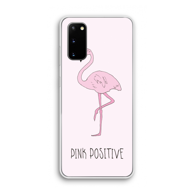 Pink positive: Samsung Galaxy S20 Transparant Hoesje