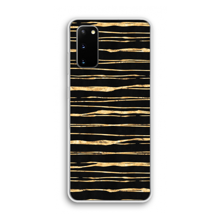 Gouden strepen: Samsung Galaxy S20 Transparant Hoesje