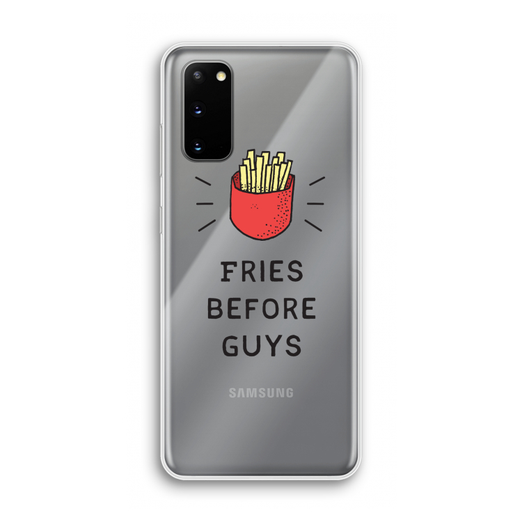 Fries before guys: Samsung Galaxy S20 Transparant Hoesje