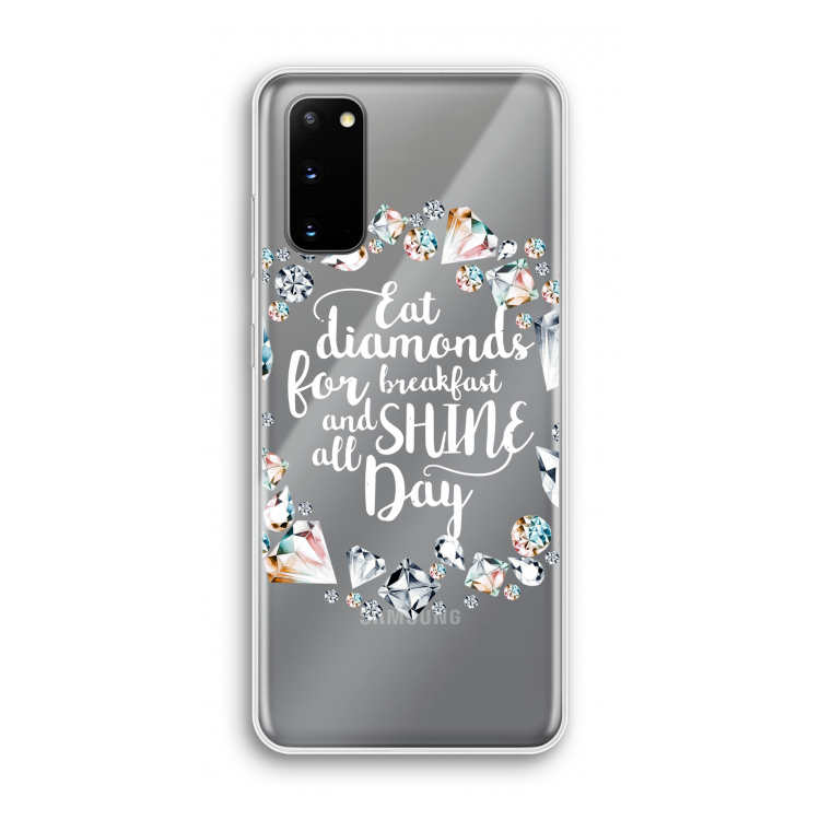 Diamonds: Samsung Galaxy S20 Transparant Hoesje