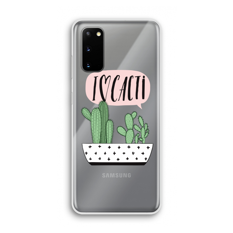 I love cacti: Samsung Galaxy S20 Transparant Hoesje