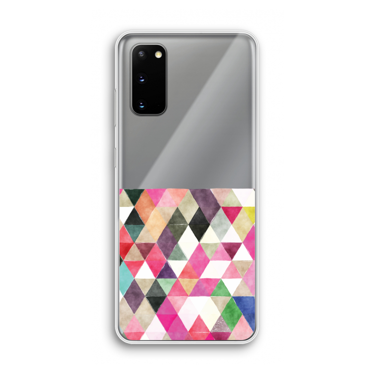 Gekleurde driehoekjes: Samsung Galaxy S20 Transparant Hoesje
