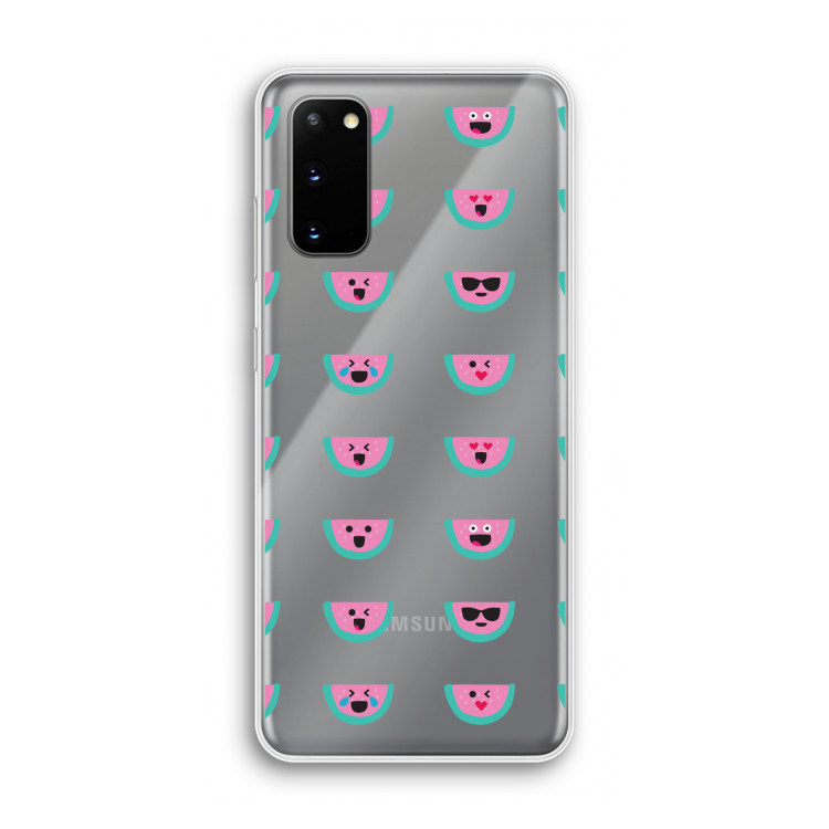 Smiley watermeloenprint: Samsung Galaxy S20 Transparant Hoesje