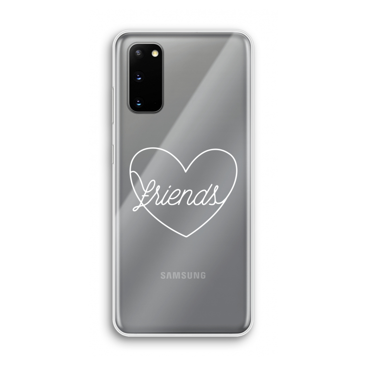 Friends heart pastel: Samsung Galaxy S20 Transparant Hoesje