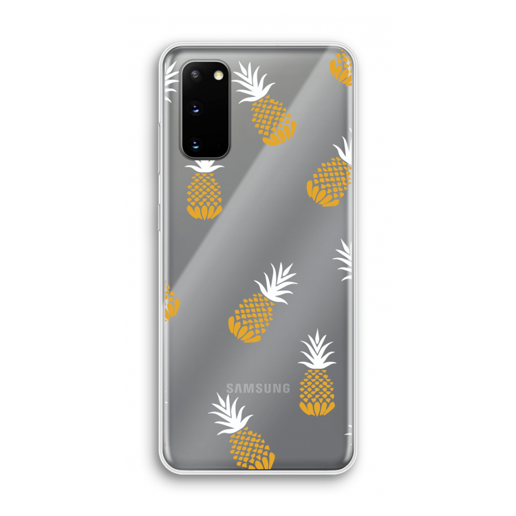 Ananasjes: Samsung Galaxy S20 Transparant Hoesje
