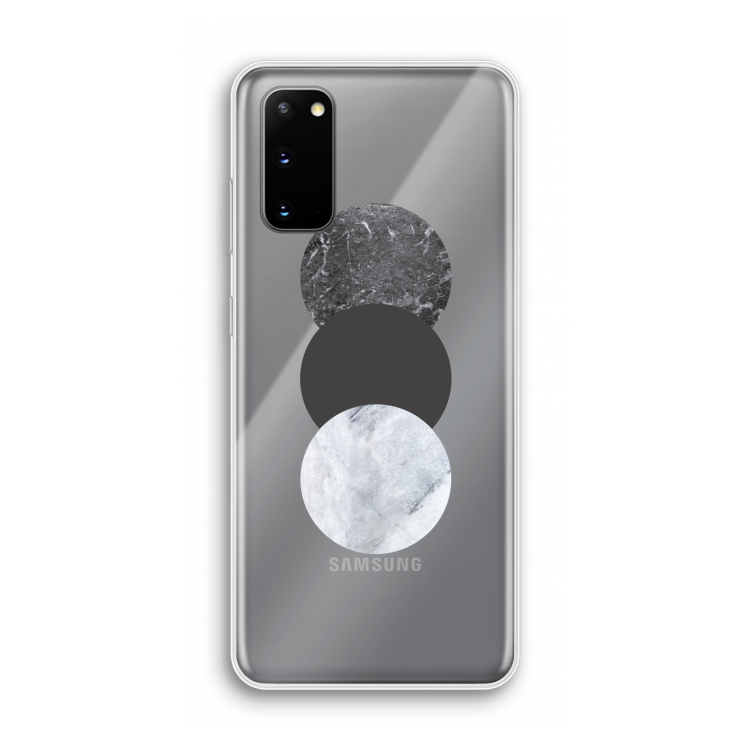 Marmeren cirkels: Samsung Galaxy S20 Transparant Hoesje