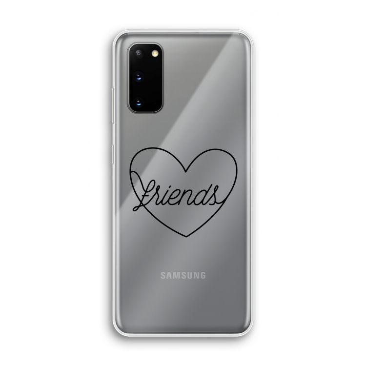 Friends heart black: Samsung Galaxy S20 Transparant Hoesje