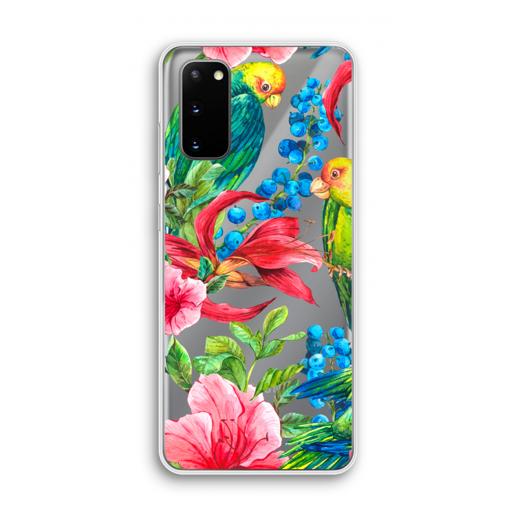 Papegaaien: Samsung Galaxy S20 Transparant Hoesje