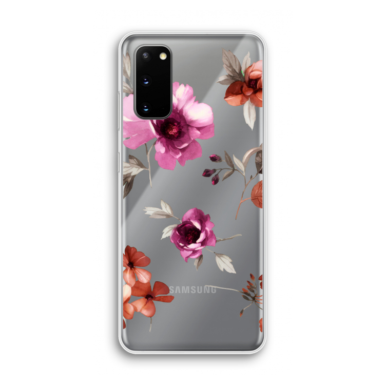 Geschilderde bloemen: Samsung Galaxy S20 Transparant Hoesje