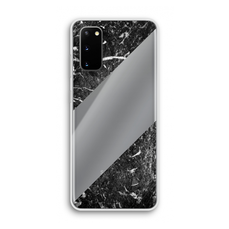 Zwart marmer: Samsung Galaxy S20 Transparant Hoesje