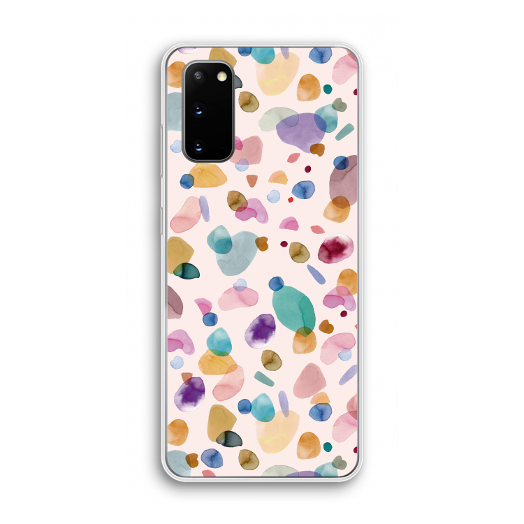 Terrazzo Memphis Pink: Samsung Galaxy S20 Transparant Hoesje