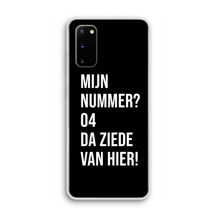Da ziede van hier - Zwart: Samsung Galaxy S20 Transparant Hoesje