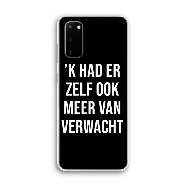 Meer verwacht - Zwart: Samsung Galaxy S20 Transparant Hoesje