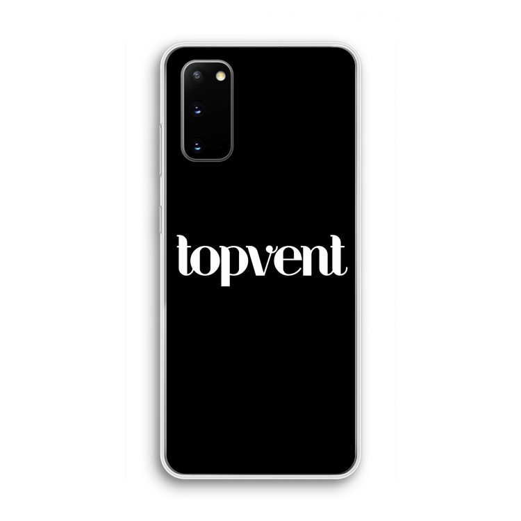 Topvent Zwart: Samsung Galaxy S20 Transparant Hoesje