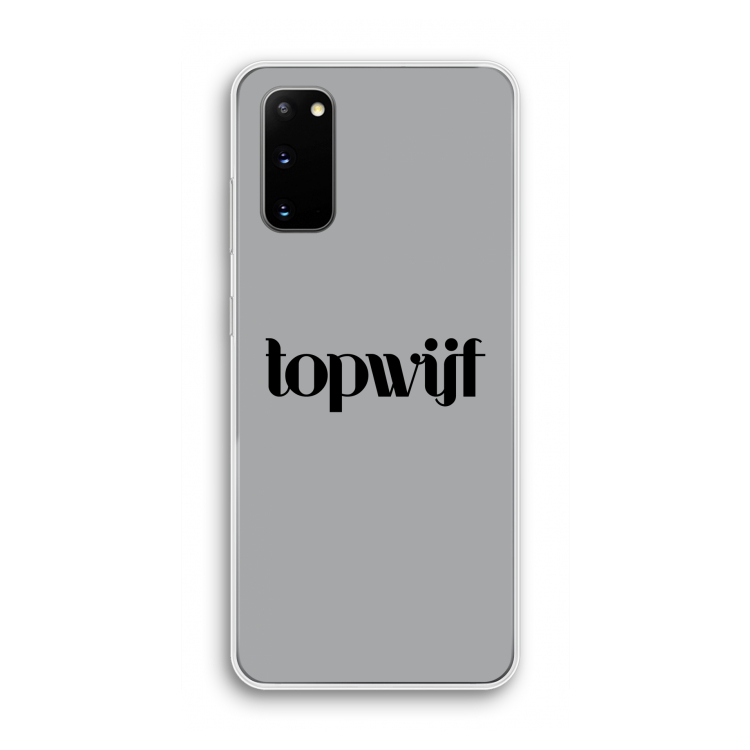 Topwijf Grijs Zwart: Samsung Galaxy S20 Transparant Hoesje