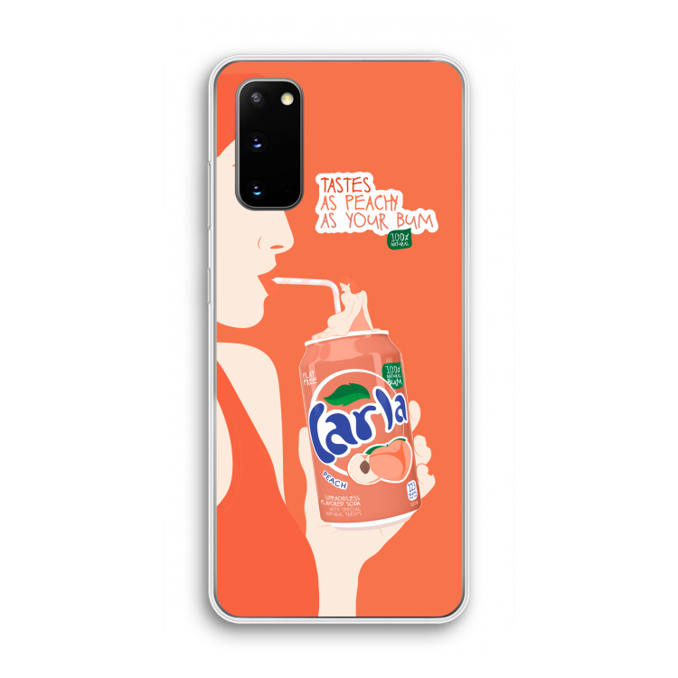 Peach please!: Samsung Galaxy S20 Transparant Hoesje