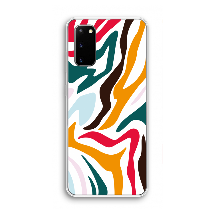 Colored Zebra: Samsung Galaxy S20 Transparant Hoesje