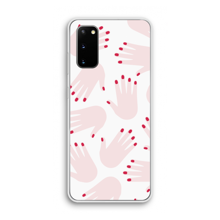 Hands pink: Samsung Galaxy S20 Transparant Hoesje