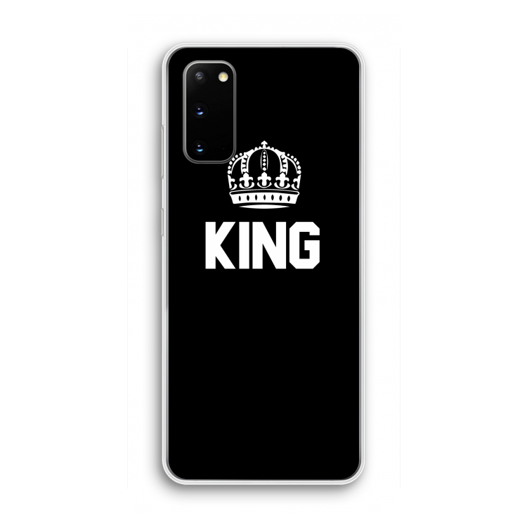 King zwart: Samsung Galaxy S20 Transparant Hoesje