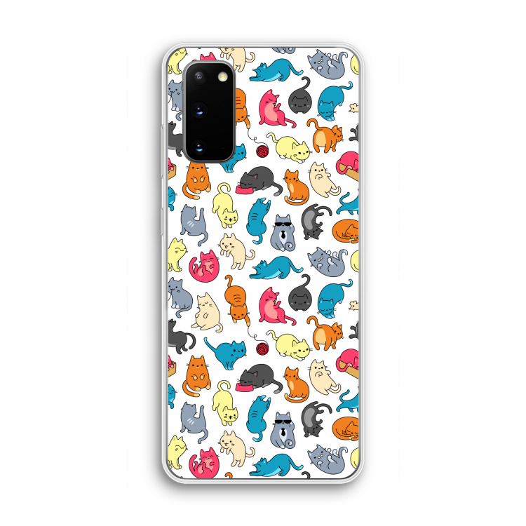 Kleurrijke katten: Samsung Galaxy S20 Transparant Hoesje