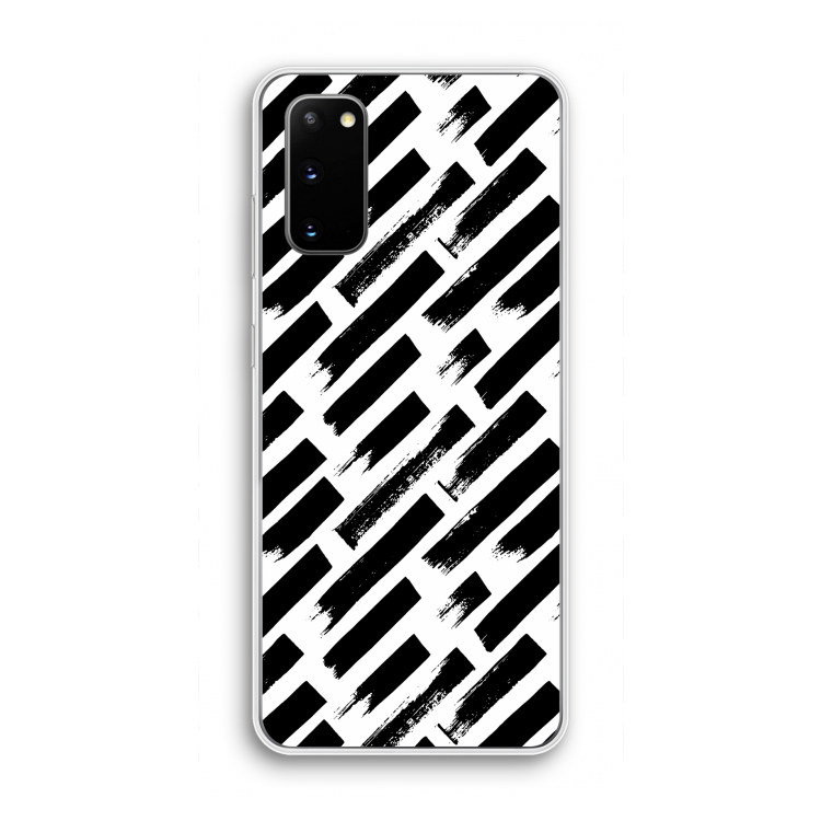 Zwarte vegen: Samsung Galaxy S20 Transparant Hoesje