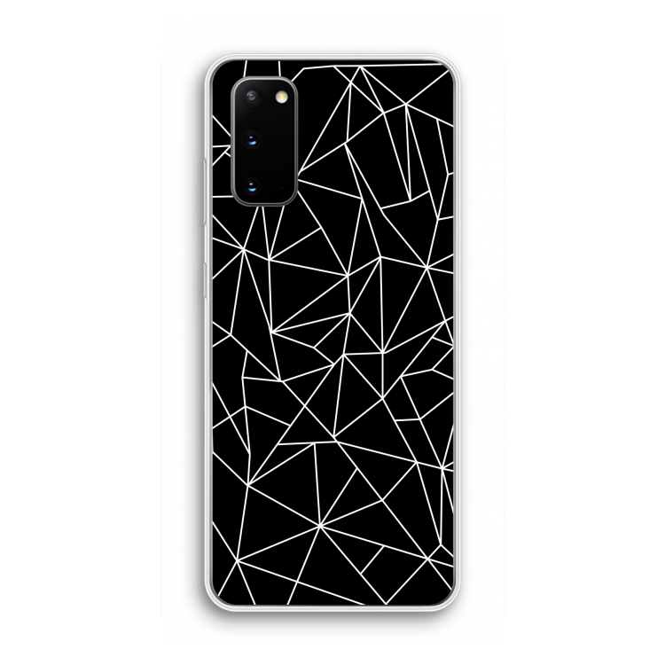 Geometrische lijnen wit: Samsung Galaxy S20 Transparant Hoesje