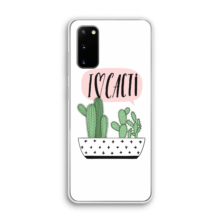 I love cacti: Samsung Galaxy S20 Transparant Hoesje