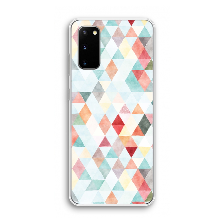 Gekleurde driehoekjes pastel: Samsung Galaxy S20 Transparant Hoesje