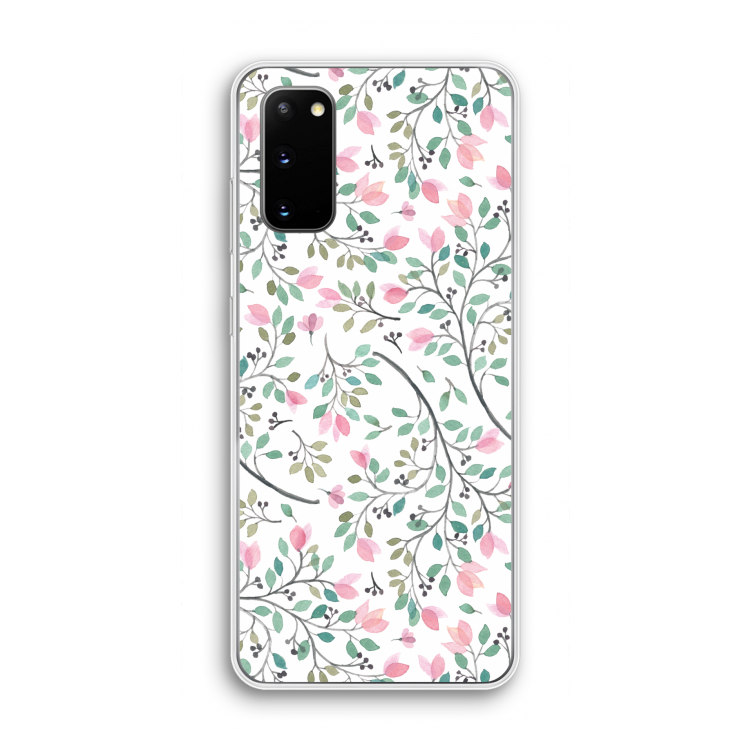 Sierlijke bloemen: Samsung Galaxy S20 Transparant Hoesje