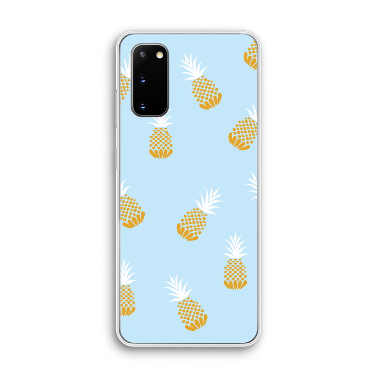 Ananasjes: Samsung Galaxy S20 Transparant Hoesje