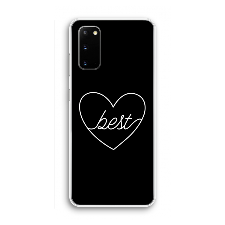 Best heart black: Samsung Galaxy S20 Transparant Hoesje