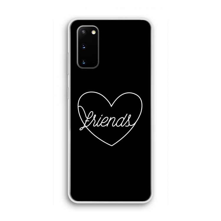 Friends heart black: Samsung Galaxy S20 Transparant Hoesje
